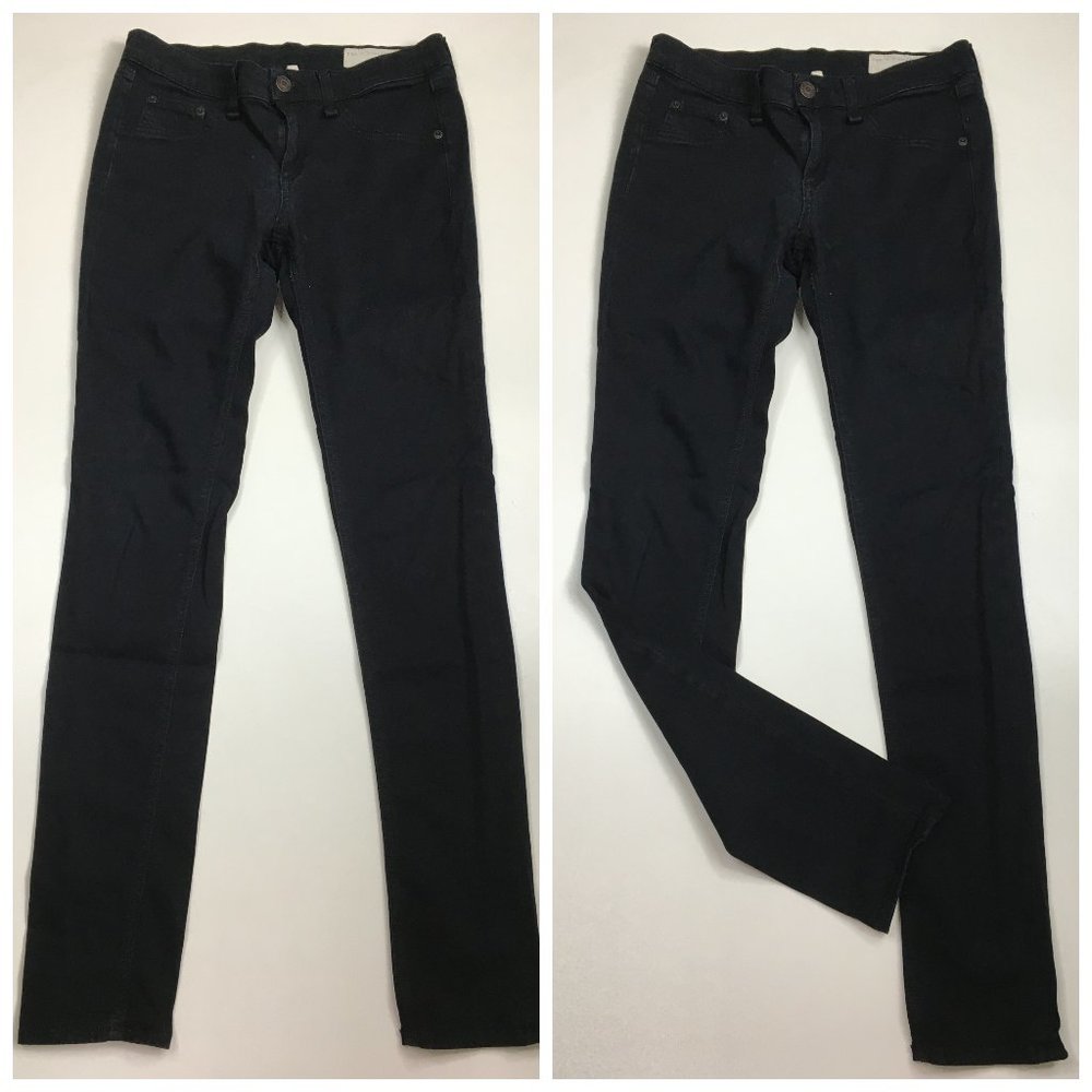 RAG & BONE Black Plush Faux Pocket Logo Hardware Slim Fit Skinny Legging Jeans